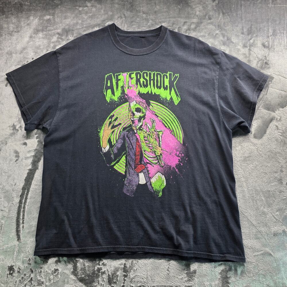 Aftershock Mens Graphic Band T Shirt Black California 2022 Tour Tee XL